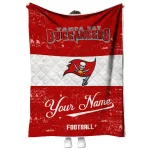 custom tampa bay buccaneers hibiscus burst red white quilt blanket best selling