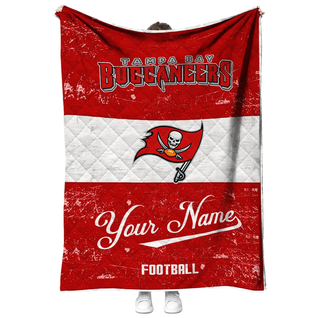 custom tampa bay buccaneers hibiscus burst red white quilt blanket fashion forward