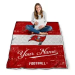 custom tampa bay buccaneers hibiscus burst red white quilt blanket best selling