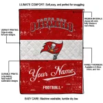 custom tampa bay buccaneers hibiscus burst red white quilt blanket best selling