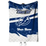 custom tampa bay lightning brushstroke layers blue quilt blanket best selling