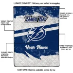 custom tampa bay lightning brushstroke layers blue quilt blanket best selling