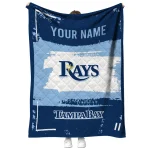 custom tampa bay rays grunge patch navy white quilt blanket best selling