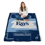 custom tampa bay rays grunge patch navy white quilt blanket best selling