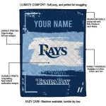 custom tampa bay rays grunge patch navy white quilt blanket best selling