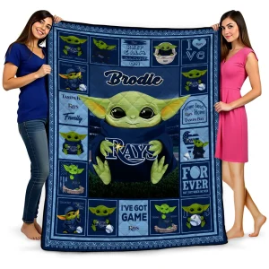 custom tampa bay rays yody baby motif navy quilt blanket best selling