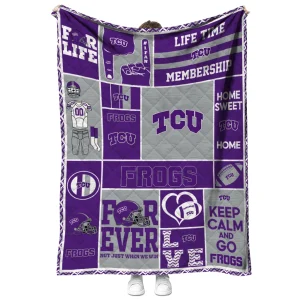 custom tcu horned frogs helmet passion purple quilt blanket fashion forward