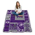 custom tcu horned frogs helmet passion purple quilt blanket best selling