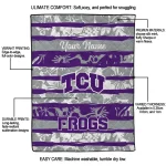 custom tcu horned frogs layered florals purple white quilt blanket best selling