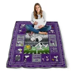 custom tcu horned frogs snoopy coach purple quilt blanket best selling