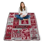 custom temple owls helmet passion red quilt blanket best selling