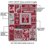 custom temple owls helmet passion red quilt blanket best selling