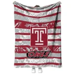 custom temple owls layered florals red white quilt blanket best selling
