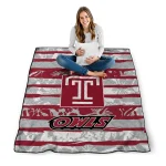 custom temple owls layered florals red white quilt blanket best selling