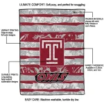 custom temple owls layered florals red white quilt blanket best selling