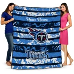 custom tennessee titans layered florals navy white quilt blanket best selling
