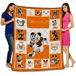 custom tennessee volunteers mickey crimson orange white quilt blanket best selling