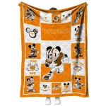 custom tennessee volunteers mickey crimson orange white quilt blanket best selling