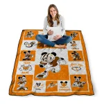 custom tennessee volunteers mickey crimson orange white quilt blanket best selling