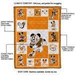 custom tennessee volunteers mickey crimson orange white quilt blanket best selling
