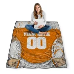 custom tennessee volunteers player sketch orange gray quilt blanket best selling