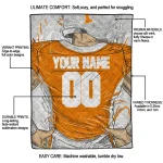 custom tennessee volunteers player sketch orange gray quilt blanket best selling