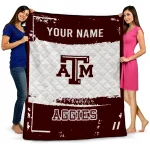 custom texas am aggies grunge patch maroon white quilt blanket best selling