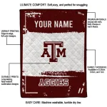 custom texas am aggies grunge patch maroon white quilt blanket best selling