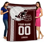 custom texas am aggies helmet theme maroon quilt blanket best selling