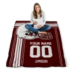 custom texas am aggies helmet theme maroon quilt blanket best selling