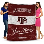 custom texas am aggies hibiscus burst maroon white quilt blanket best selling