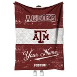 custom texas am aggies hibiscus burst maroon white quilt blanket best selling