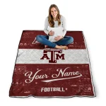 custom texas am aggies hibiscus burst maroon white quilt blanket best selling