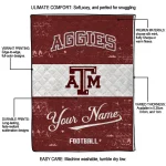 custom texas am aggies hibiscus burst maroon white quilt blanket best selling