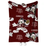 custom texas am aggies mickey football maroon quilt blanket best selling