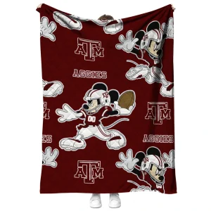 custom texas am aggies mickey football maroon quilt blanket fashion forward