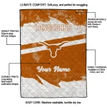 custom texas longhorns brushstroke layers orange quilt blanket best selling