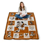 custom texas longhorns mickey crimson orange white quilt blanket best selling