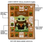 custom texas longhorns yody baby pattern orange quilt blanket best selling