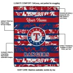 custom texas rangers layered florals blue white quilt blanket best selling