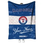 custom texas rangers snoopy victory blue white quilt blanket best selling