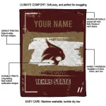 custom texas state bobcats grunge patch maroon white quilt blanket best selling