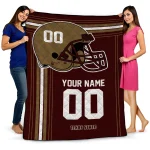 custom texas state bobcats helmet theme maroon quilt blanket best selling