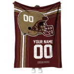 custom texas state bobcats helmet theme maroon quilt blanket best selling