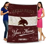 custom texas state bobcats hibiscus burst maroon white quilt blanket best selling