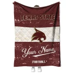 custom texas state bobcats hibiscus burst maroon white quilt blanket best selling