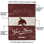 custom texas state bobcats hibiscus burst maroon white quilt blanket best selling