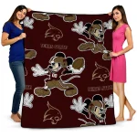 custom texas state bobcats mickey football maroon quilt blanket best selling