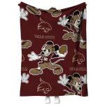 custom texas state bobcats mickey football maroon quilt blanket best selling