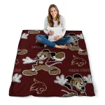 custom texas state bobcats mickey football maroon quilt blanket best selling